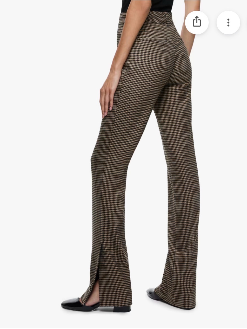 Alice + Olivia Houndstooth Flare Pants In Brown- New Size 8